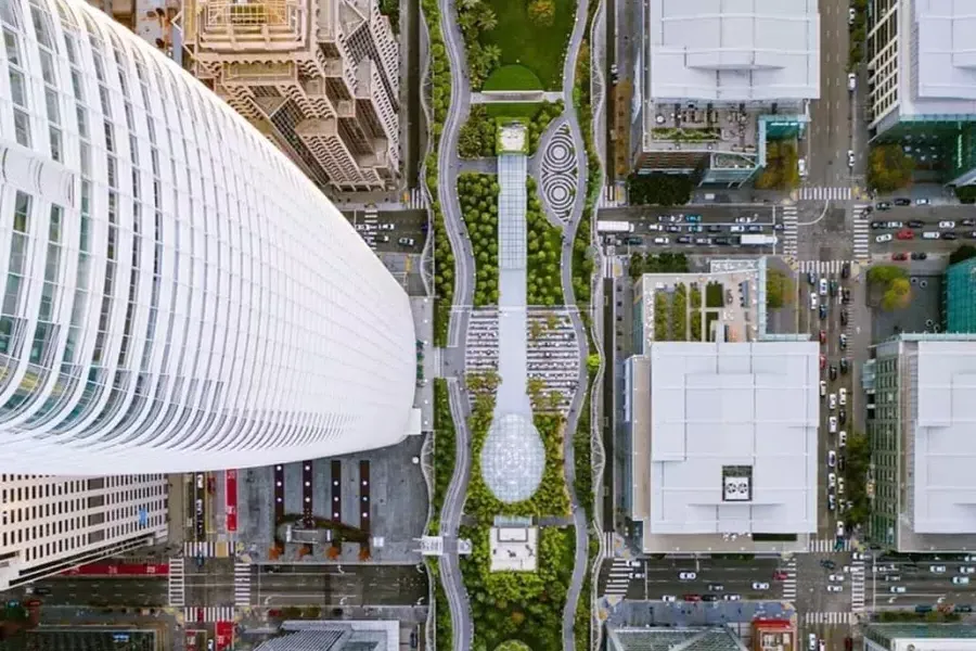 샌프란시스코 세일즈포스 파크(Salesforce Park)의 조감도.