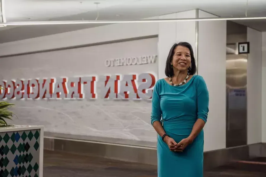 Melinda Yee Franklin smiling at SFO.