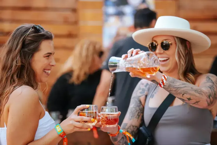 Girls drinking at BottleRock Festival