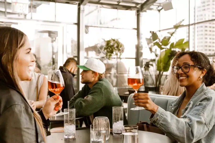 Girls drinking at Rise over Run