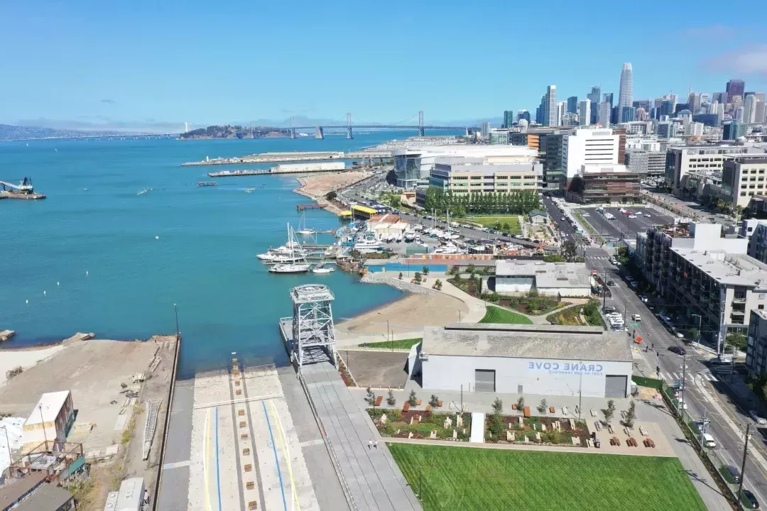 Overhead image of crane cove park